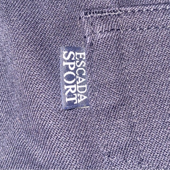 Escada Sport high rise straight leg twill pants in navy blue sz 40 EU sz 10 US - Picture 7 of 8